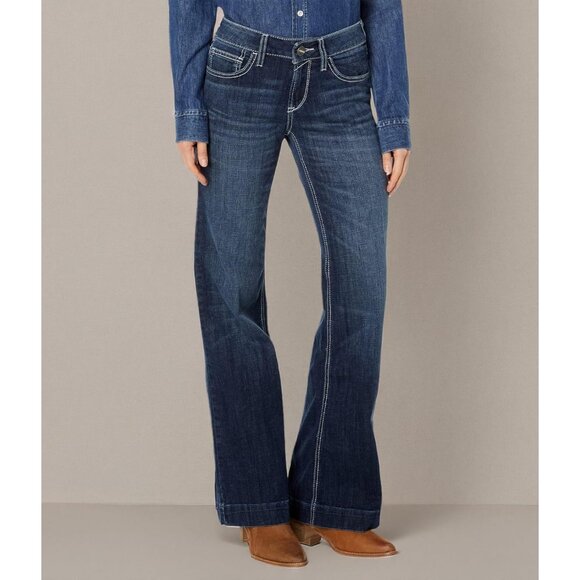 Women’s Wide Leg Jean Pants Cotton Classic Fit Perfect Rise Casual Style - Picture 9 of 9